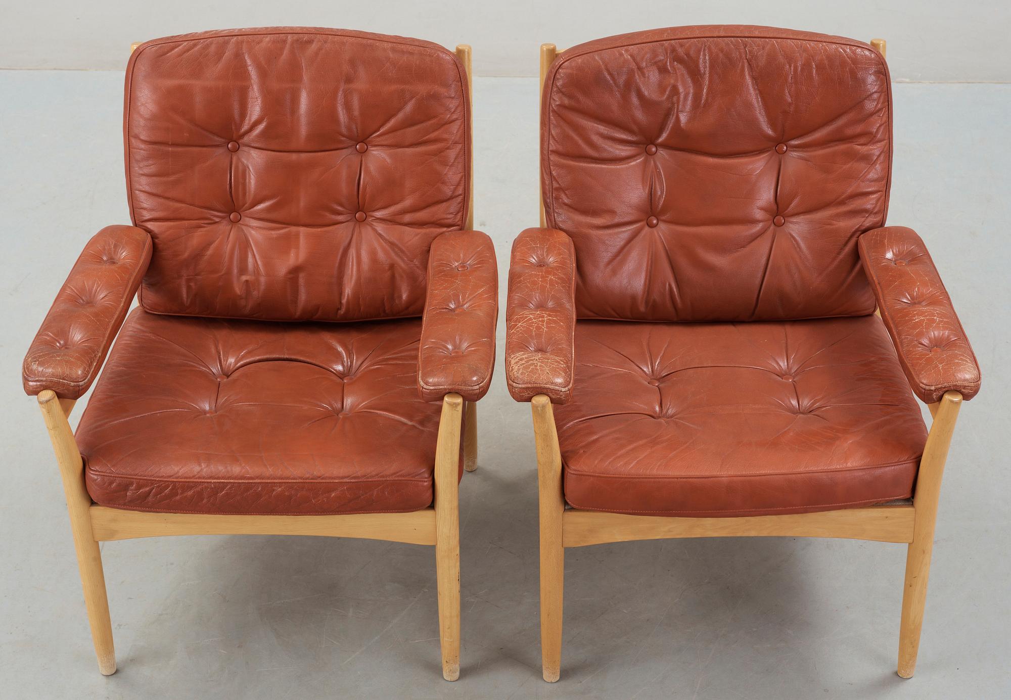 FÅTÖLJER, ett par, Göte möbler, Nässjö, 1960/70-tal.