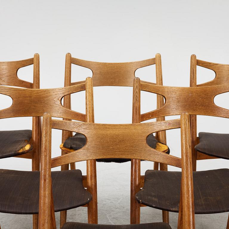 Hans J. Wegner, Six model CH-29 chairs Carl Hansen & Søn, mid-20th century.