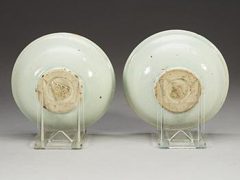 A pair of blue and white dishes, Ming dynasty, Tianqi (1621-27).