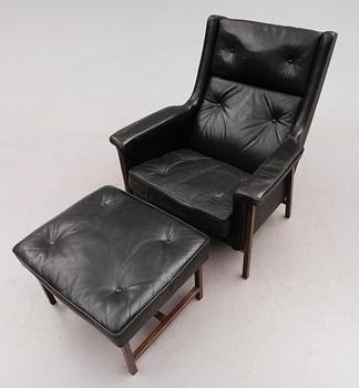 FÅTÖLJ MED FOTPALL, Ekselius, 1960-tal.