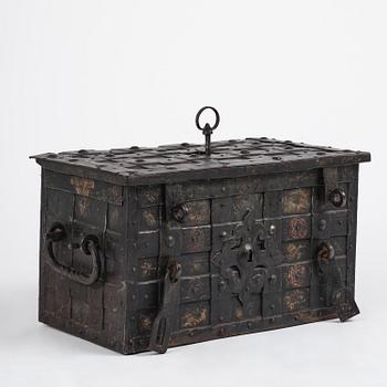 A Baroque German presumably Nuremberg iron 'Armada' chest, later part of the 17th century.