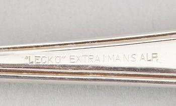 FISKBESTICK, 24 delar, nysilver, "Läckö", 1900-talets andra hälft.