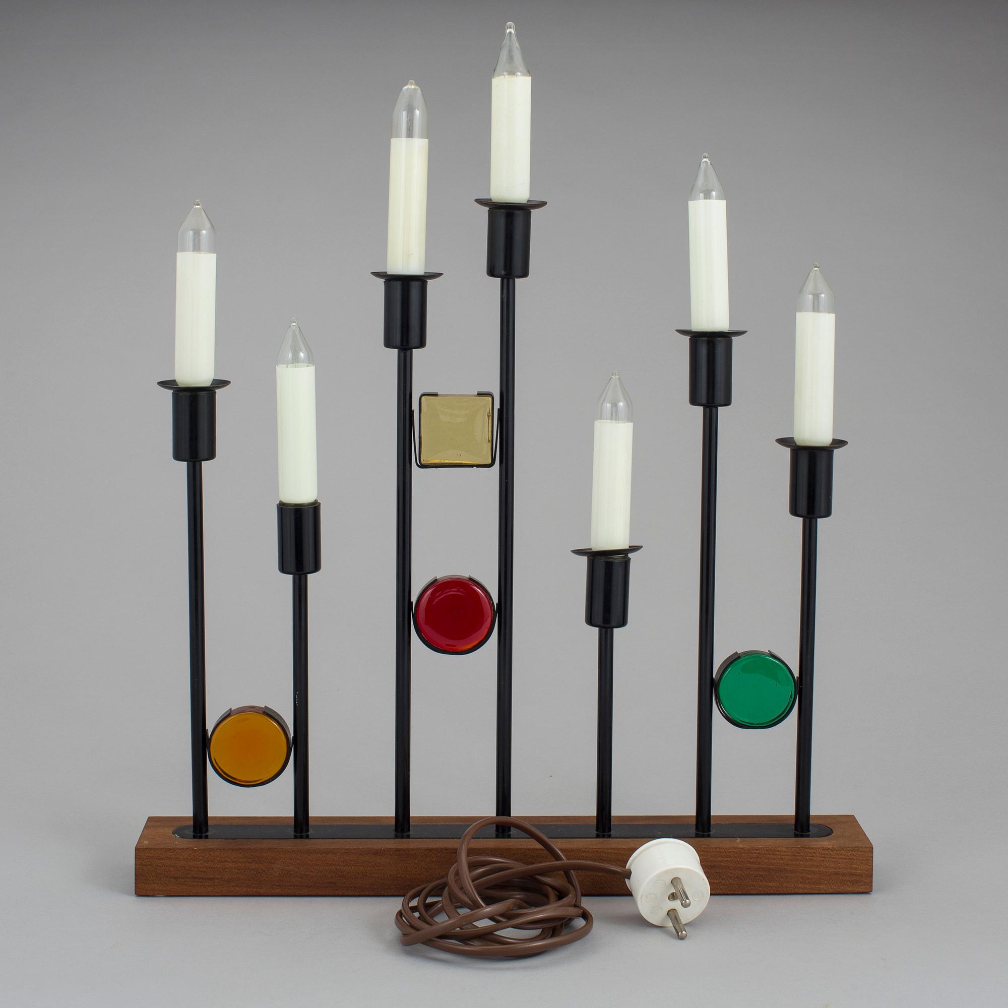 ADVENTSLJUSSTAKE, smide och glas, "Fantasi 92", Osram, 1900-talets andra hälft.