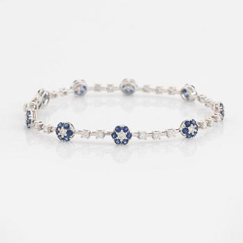 Sapphire and brilliant cut diamond bracelet.