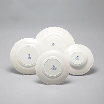 64 pieces of earthenware tableware, model "Old Britain Castles" by Johnson Bros, England, first half of the 20th century.