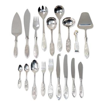 A Swedish silver cutlery set, “Tornedal”, including mark of Mema Guld & Silver AB, Lidköping, 1977 (99 pieces).