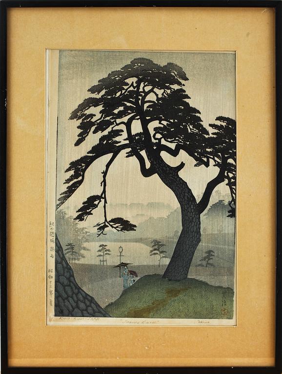 SHIRO KASAMATSU, träsnitt, Japan, sign, 1900-talets första hälft.