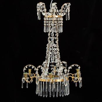 A composite chandelier of older parts.