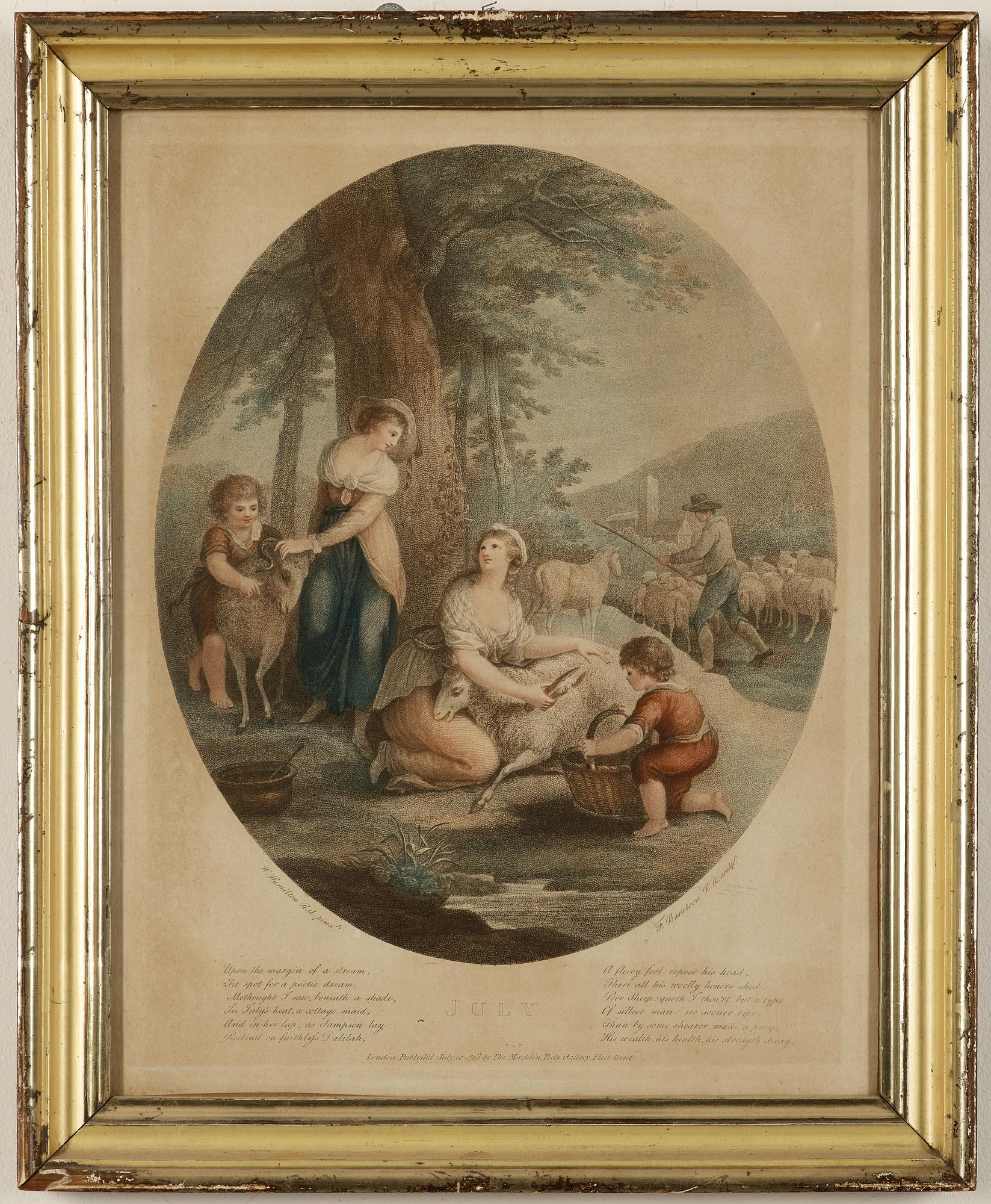 GRAVYRER. 12 st, England 1800-tal.