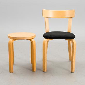 Model 69 Chair and E60 Stool by Artek.