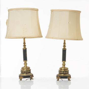 Einar Bäckströms Metallvarufabrik, bordslampor, ett par, modell 5510, Malmö, 1900-talets mitt.