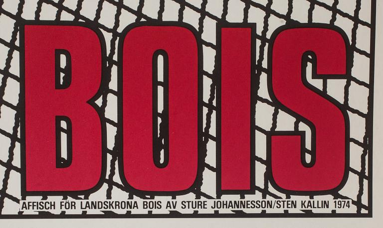 STURE JOHANNESSON, efter, affischer, 2 st, varav en signerad och daterad 1974. 1900-tal.