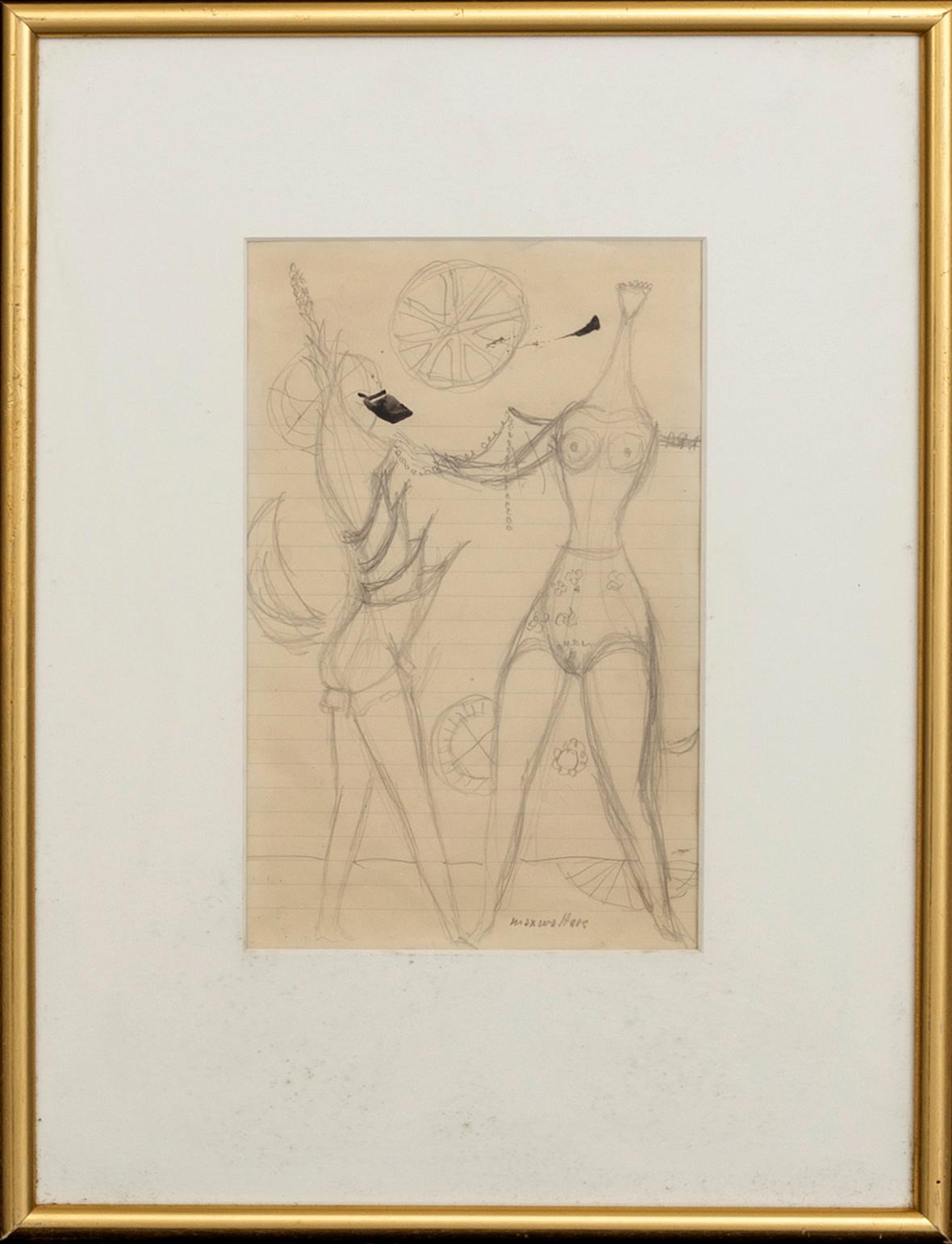 MAX WALTER SVANBERG, blyertsteckning, signerad.