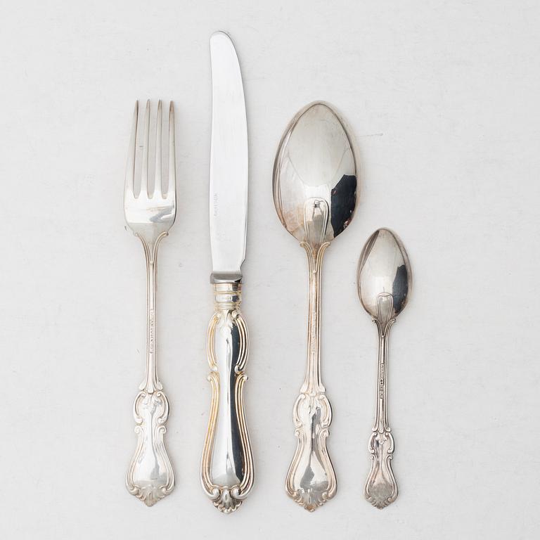 A Swedish silver cutlery set, model "Olga", GAB, Eskilstuna 1974-1981 (24 pieces).
