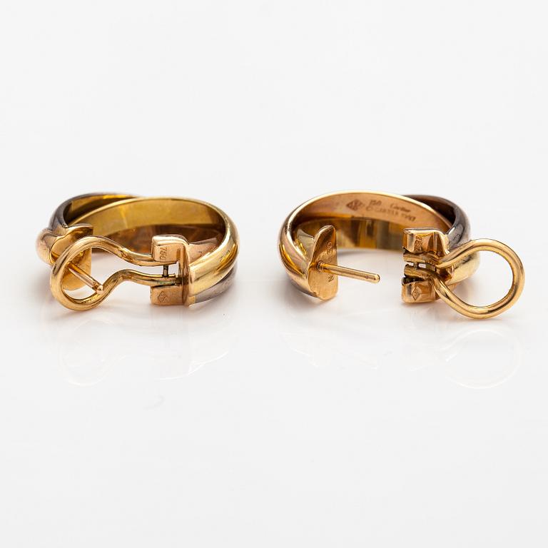 Cartier, A pair of 18K gold earrings "Trinity". Marked Cartier 1997, NY030.