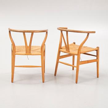 Hans J Wegner, stolar, 4 st, "CH-24"/"Y-stolen", Carl Hansen & Son, Odense, Danmark.