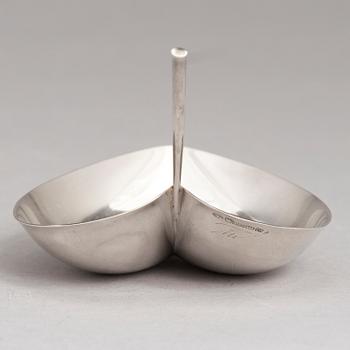 TAPIO WIRKKALA, A leaf shaped silver bowl, marked TW, Hämeenlinna, Finland 1958.