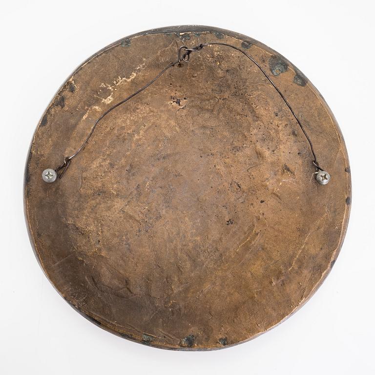 Relief, bronze, signed R.R.