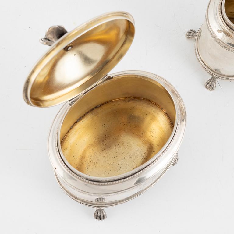 Kaffeservis, 3 delar, silver, B Erlandsson, Kristianstad, 1911.