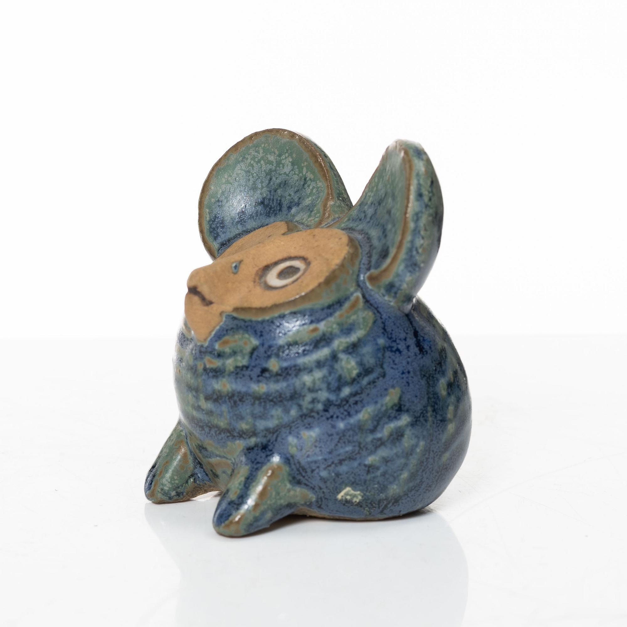 Lisa Larson, figurin, stengods, "Spökmusen" ur serien "Menageri", Gustavsberg.