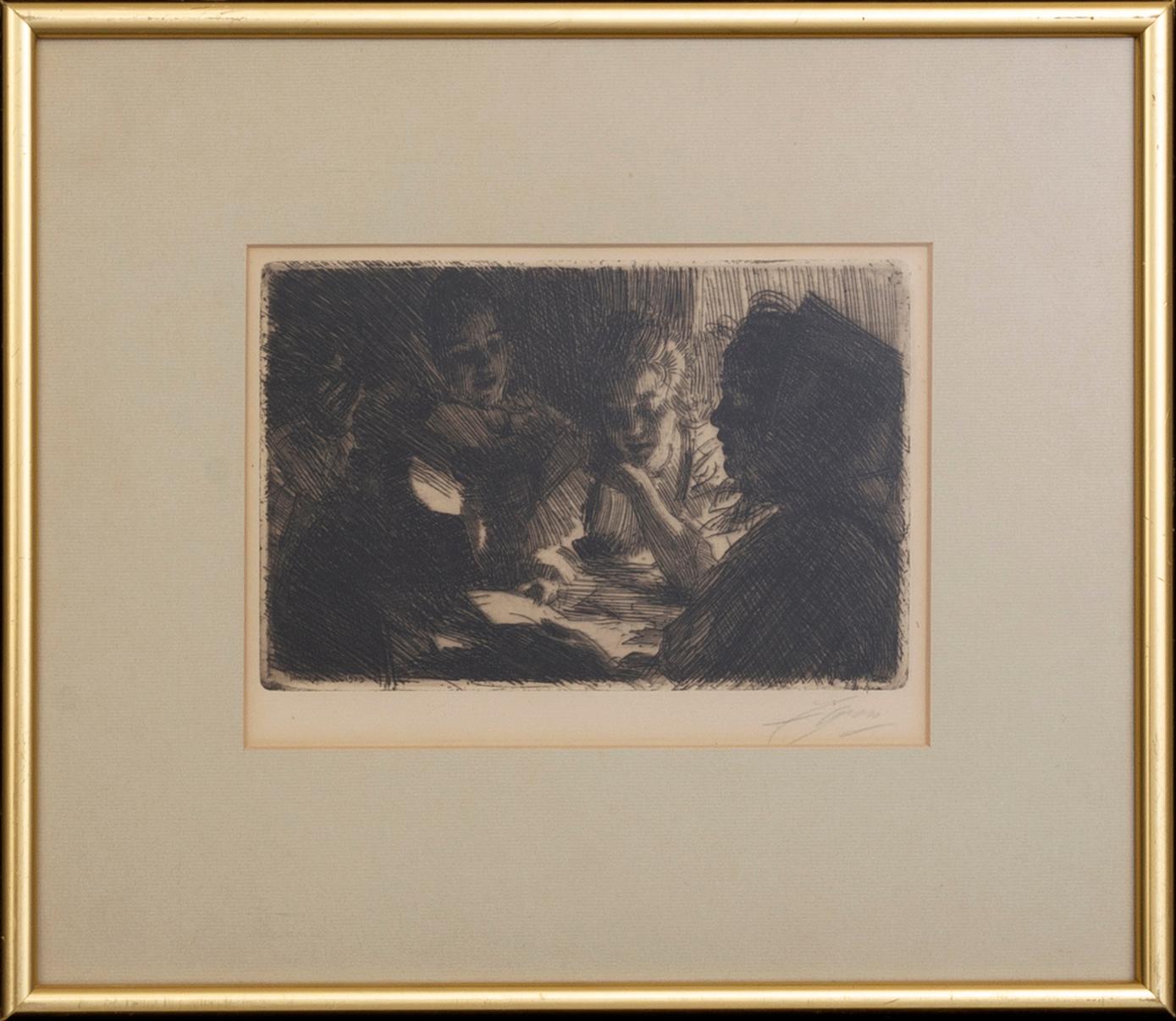Anders Zorn, a signed etching from 1903.