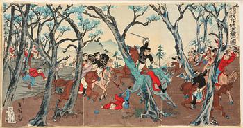 OKÄND KONSTNÄR, träsnitt, 3 st, Japan, 1900-tal.