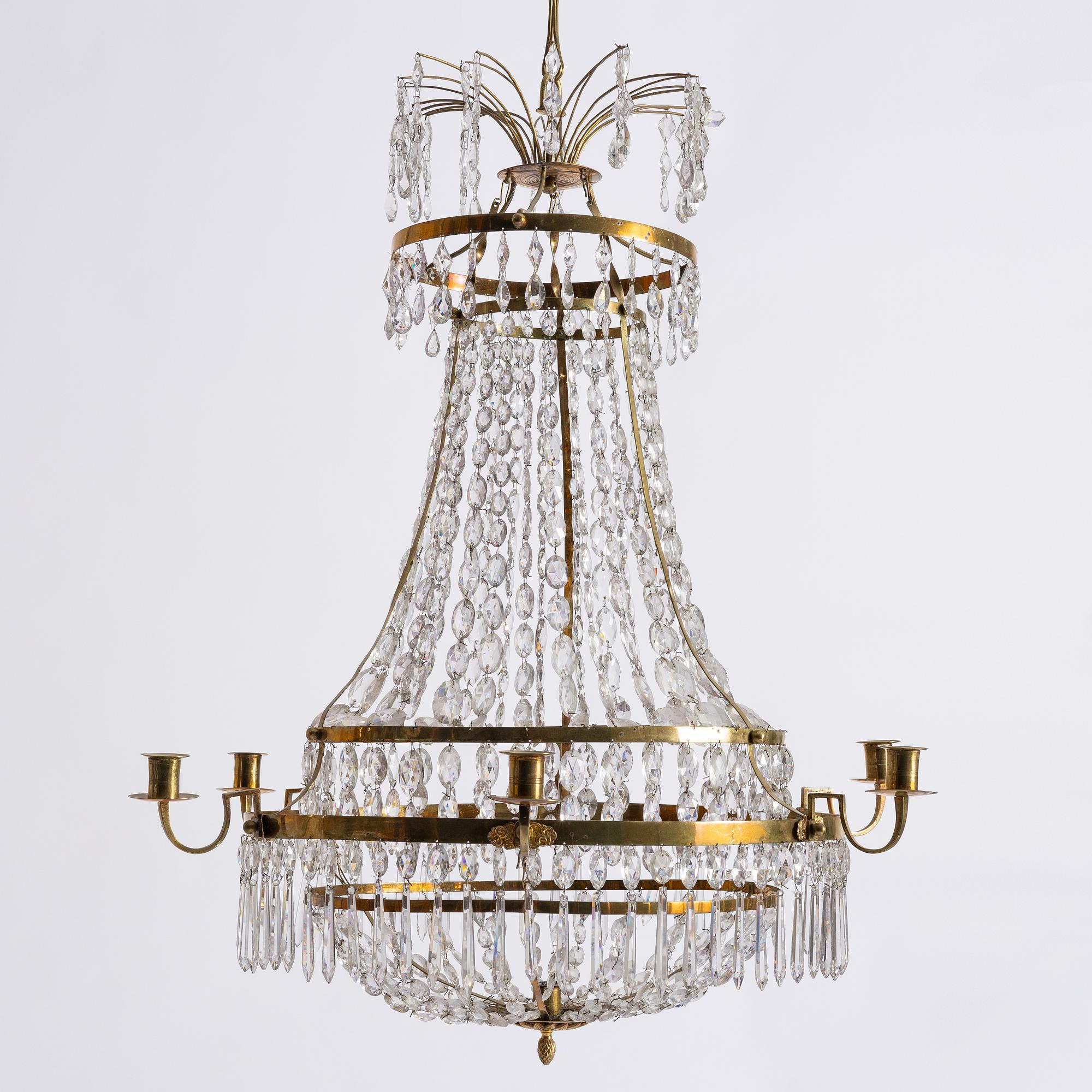 Chandelier. Late Gustavian, late 18th century.