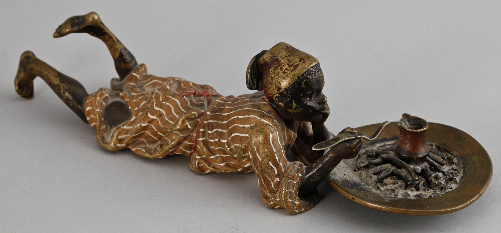 SKULPTUR, brons, "Wienerbrons", stämplad Gschützt 3065, Franz Bergman, tidigt 1900-tal.