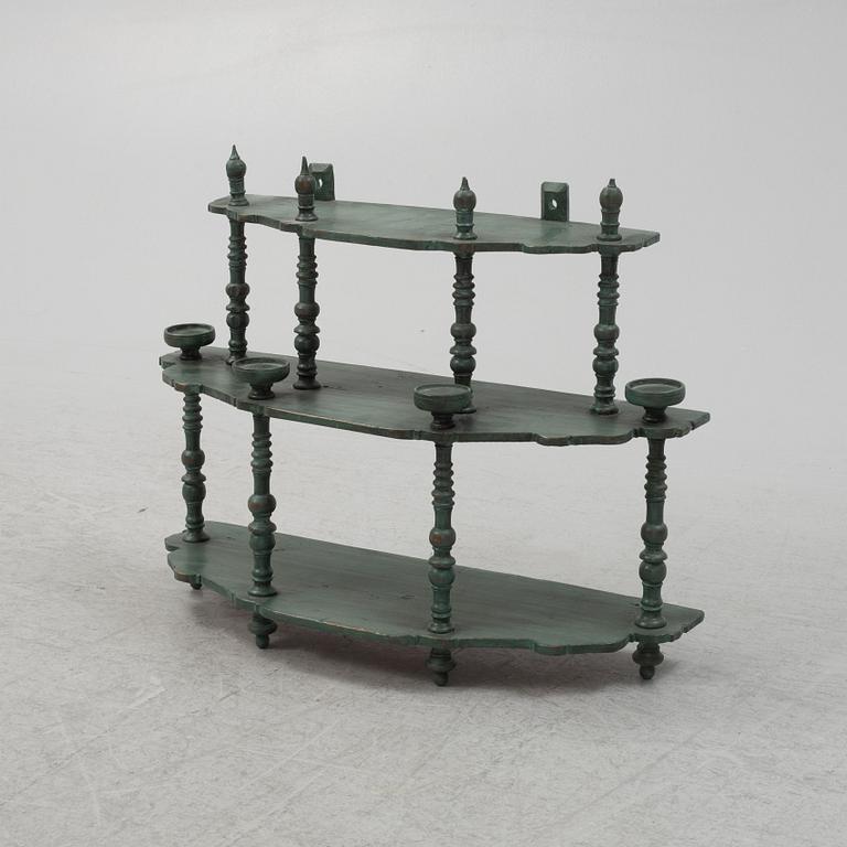A painted wooden shelf, 19th Century.