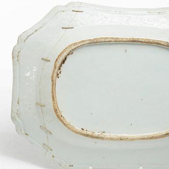 Four blue and white serving dishes, China, Qianlong (1736-95).