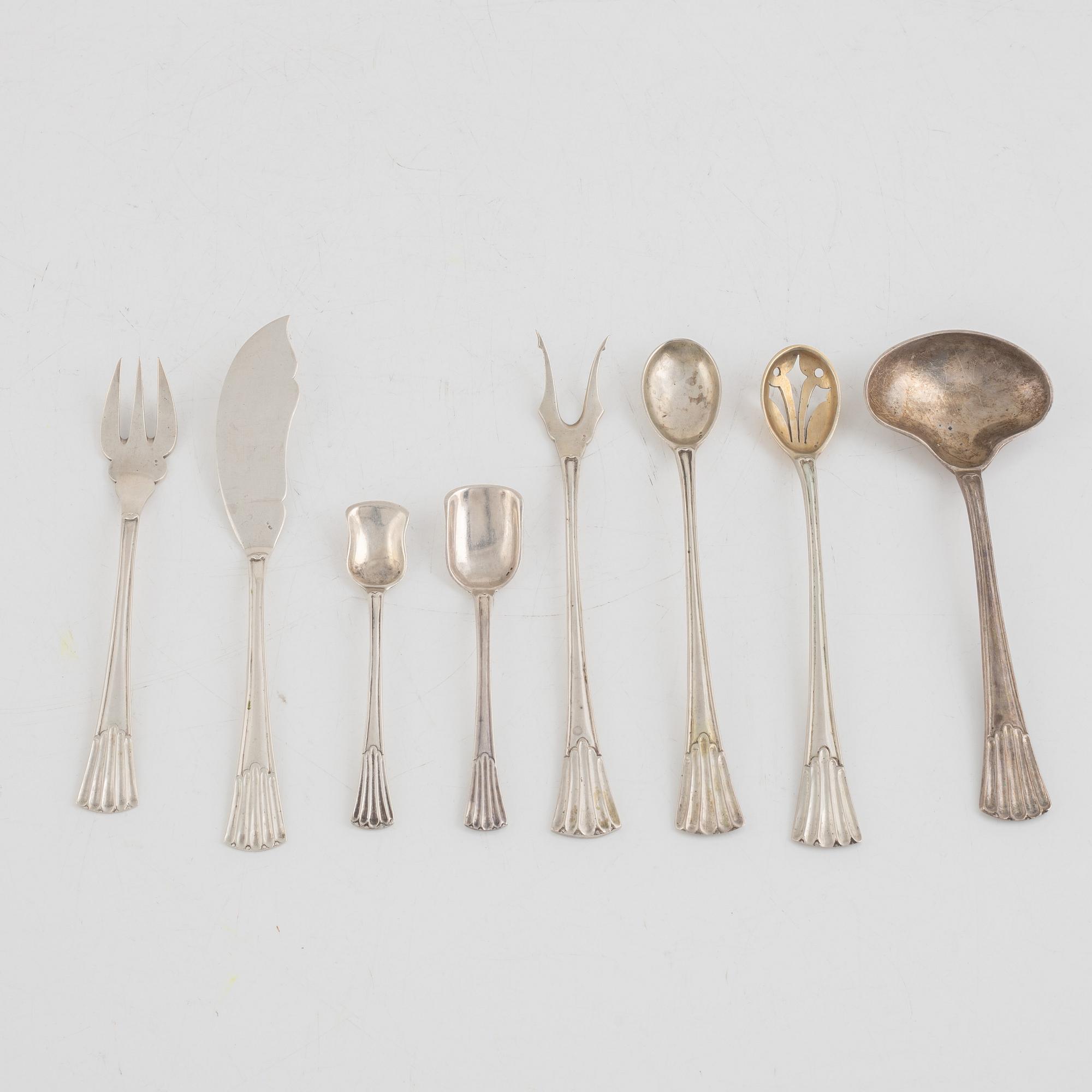 Bestickservis, 143 delar, silver, Portugal, efter 1933, silver 833.