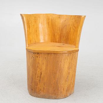 A pine chair, mid 20th Century.