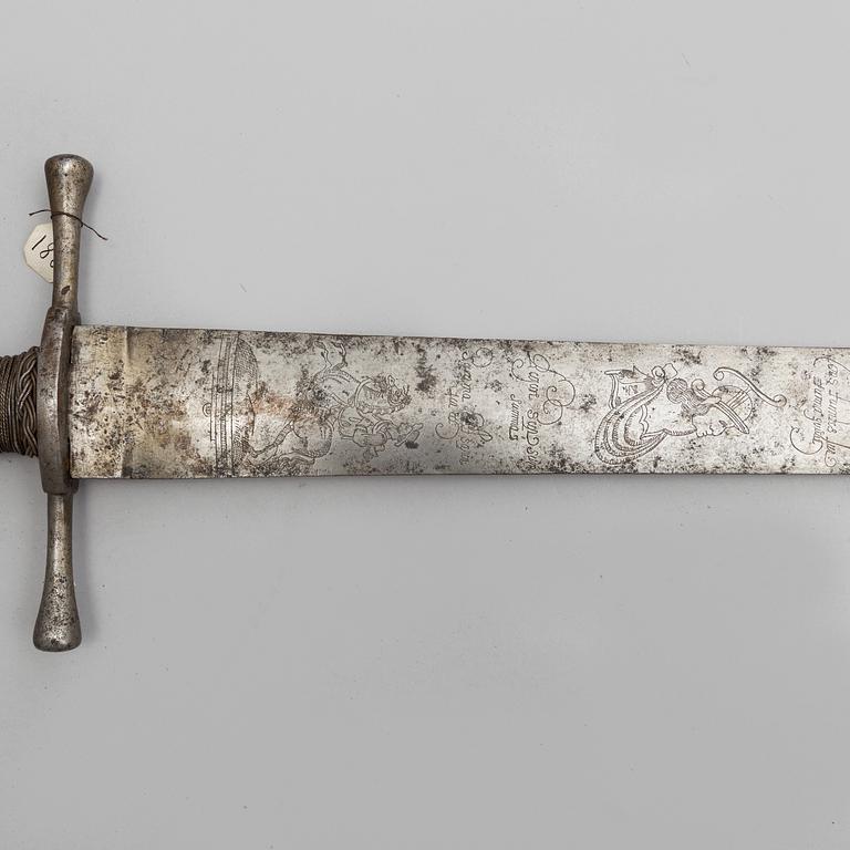 SLAGSVÄRD, Holland/Tyskland, med klinga från 1640-talet.