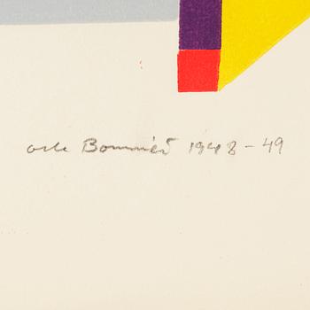 Olle Bonniér, lithograph in color, signed and numbered 39/90, dated 1948-49.