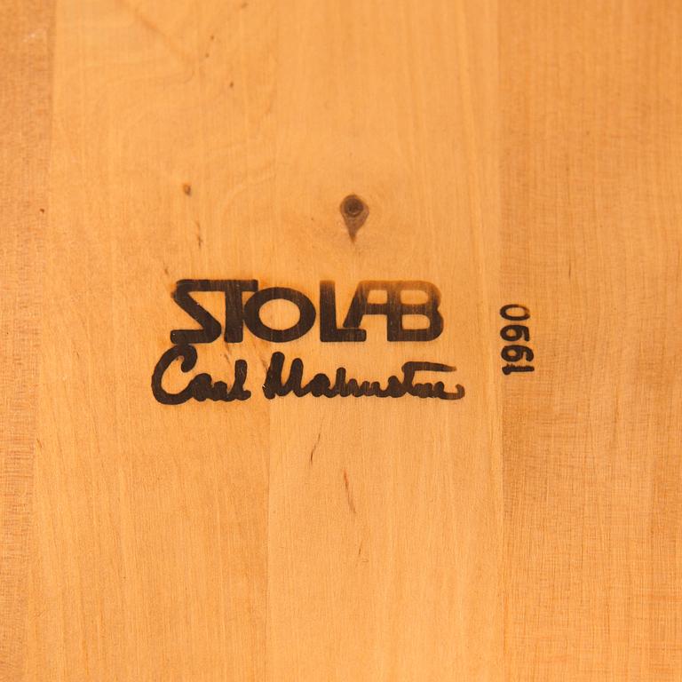 Carl Malmsten, a set of six "Lilla Åland" chairs, Stolab, dated 1990-1992.