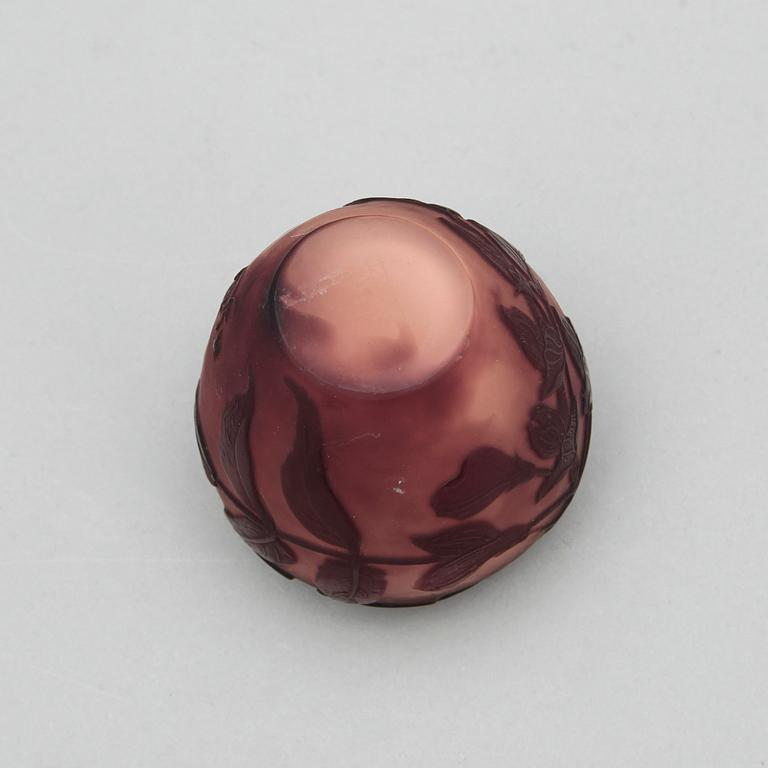 MINIATYRVAS, glas, jugend, Gallé, Frankrike, 1900-talets första hälft.