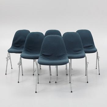 Charles & Ray Eames, six "DDS-I", chairs, license manufactured by Hille of London Ltd, England, 1960's/70's.