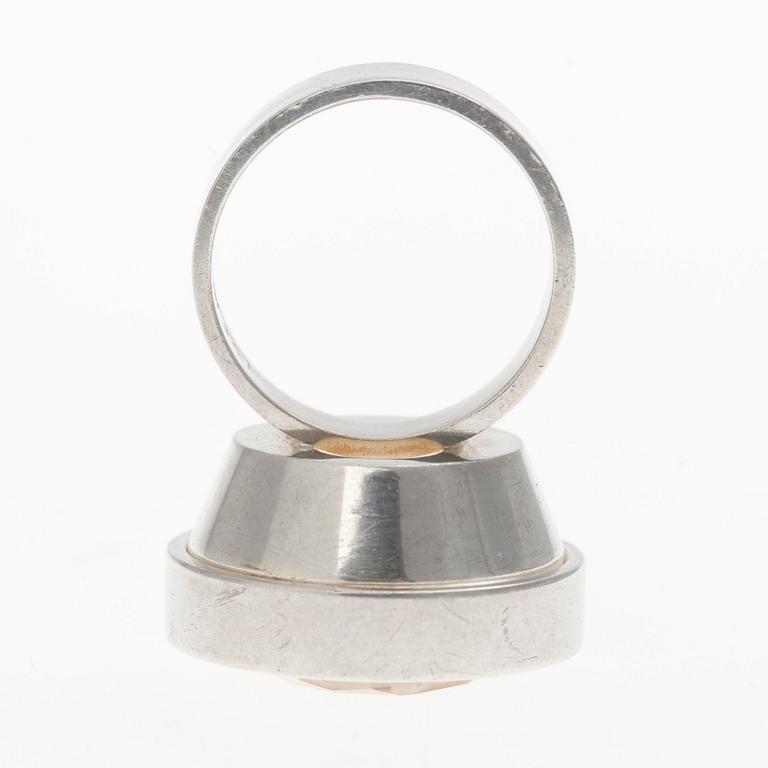 RING, silver, bergskristall, Elis Kauppi, Kupittaan Kulta 1964.