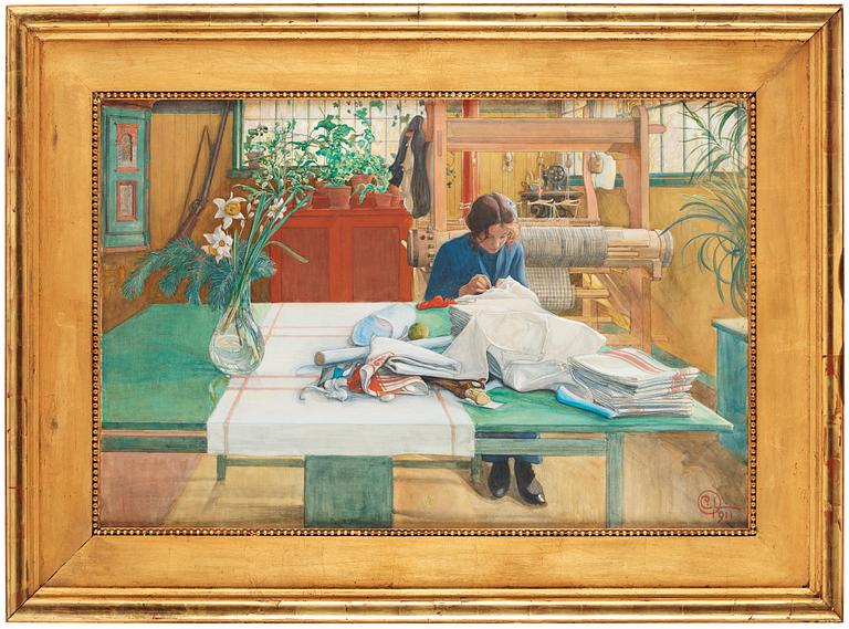 Carl Larsson, "Syende flicka".