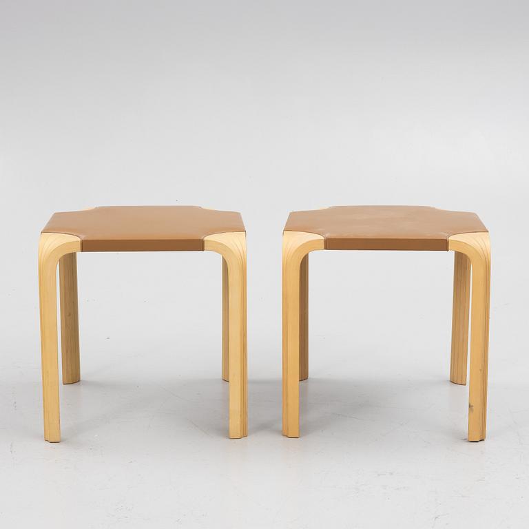 Alvar Aalto, a pair of model X601 stools, Artek.