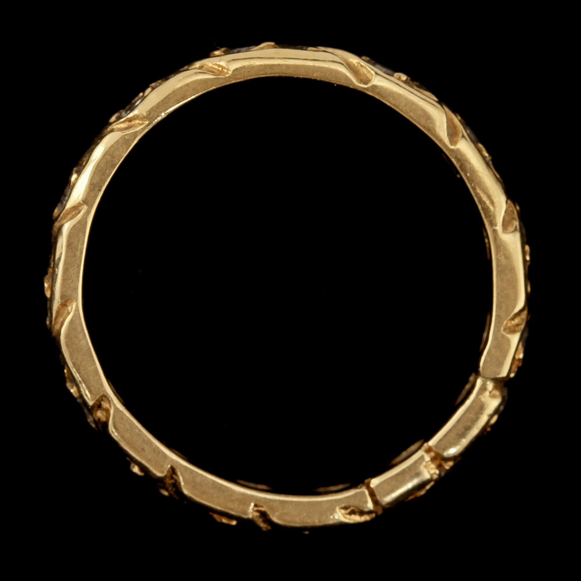 RING, 18k guld med 14 fasettslipade diamanter. Vikt 3 g.