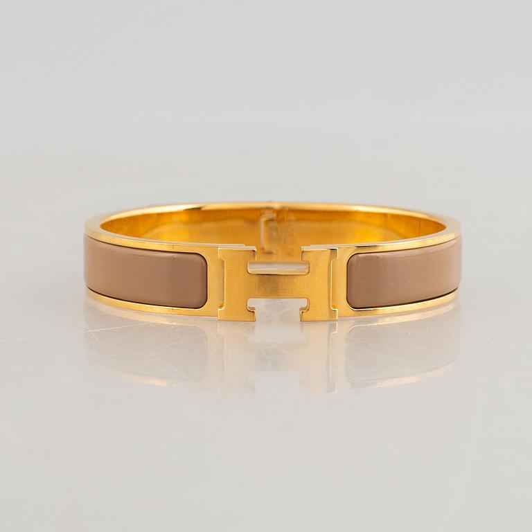 Hermès, armband "Clic H", Marron glacé.
