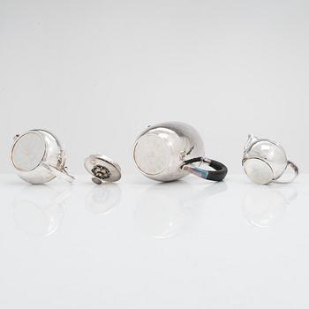A Cohr three-piece sterling coffee set, Denmark, mid-20th century.