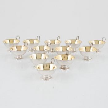 A Set of Swedish Silver Cups, CG Hallberg, Stockholm 1950 (12 pieces).