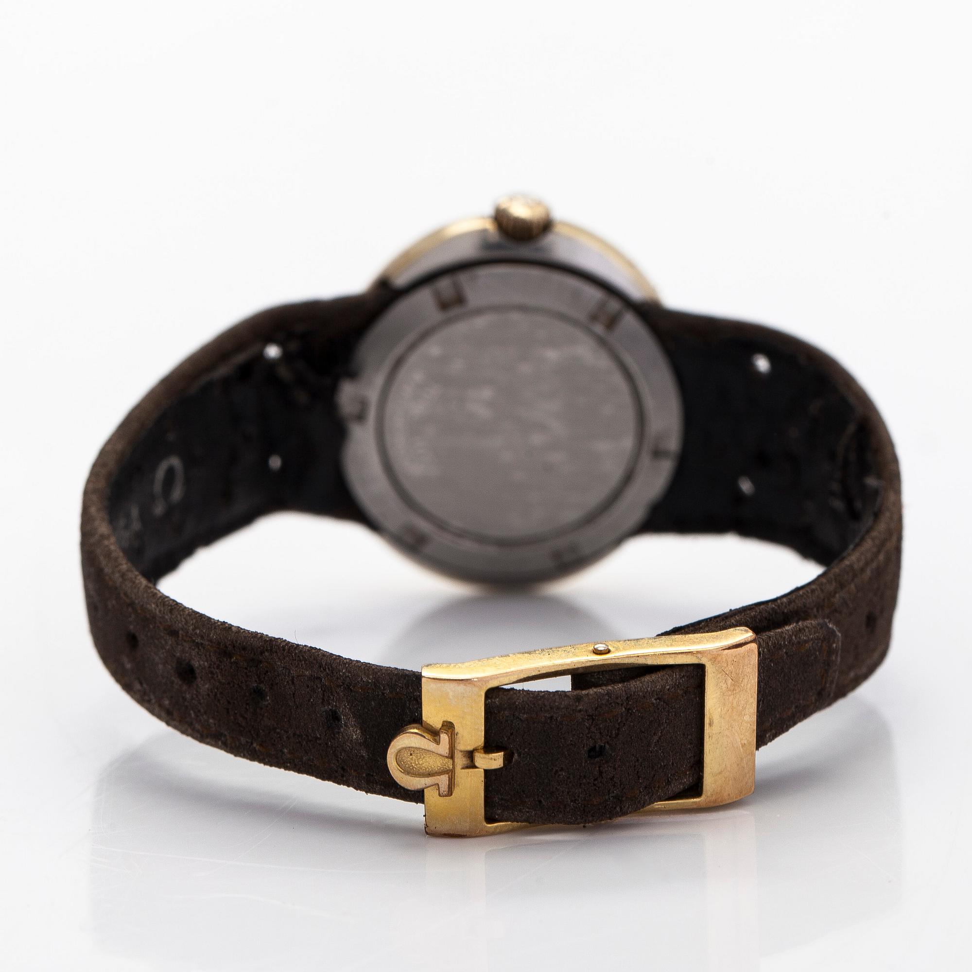 Omega, Dynamic Lady, rannekello, 29 x 26 mm, kullattu, automaattinen, 1970-luku.