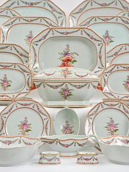 An extensive famille rose dinner service, Qing dynasty, Qianlong (1736-95). (106 pieces).