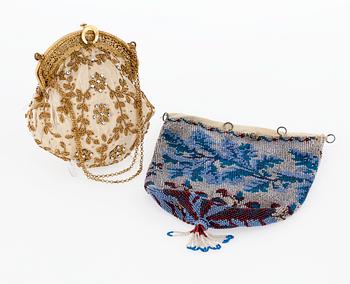 206. A pair of late 19th century evening bags.