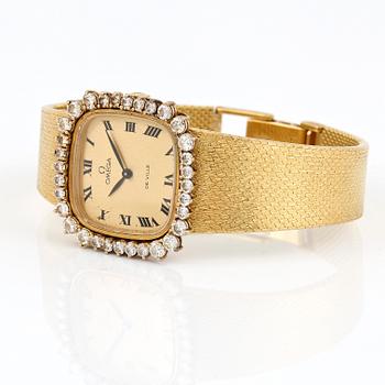 ARMBANDSUR, Omega, 18K guld med 32 briljantslipade diamanter, tot ca 1,76 cts. Vikt 61,29 g.