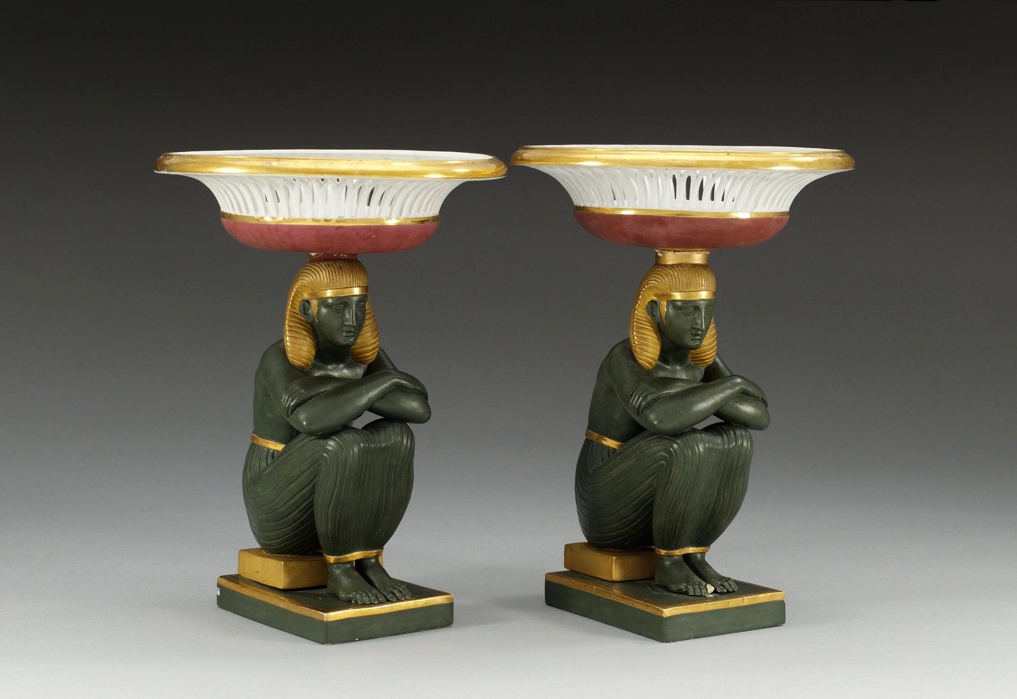 A pair of 'Egyptian' tazzas, Empire. (2).