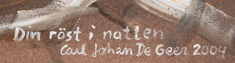 Carl Johan De Geer, digital print on canvas, painted with acrylic, signed and dated 2004.